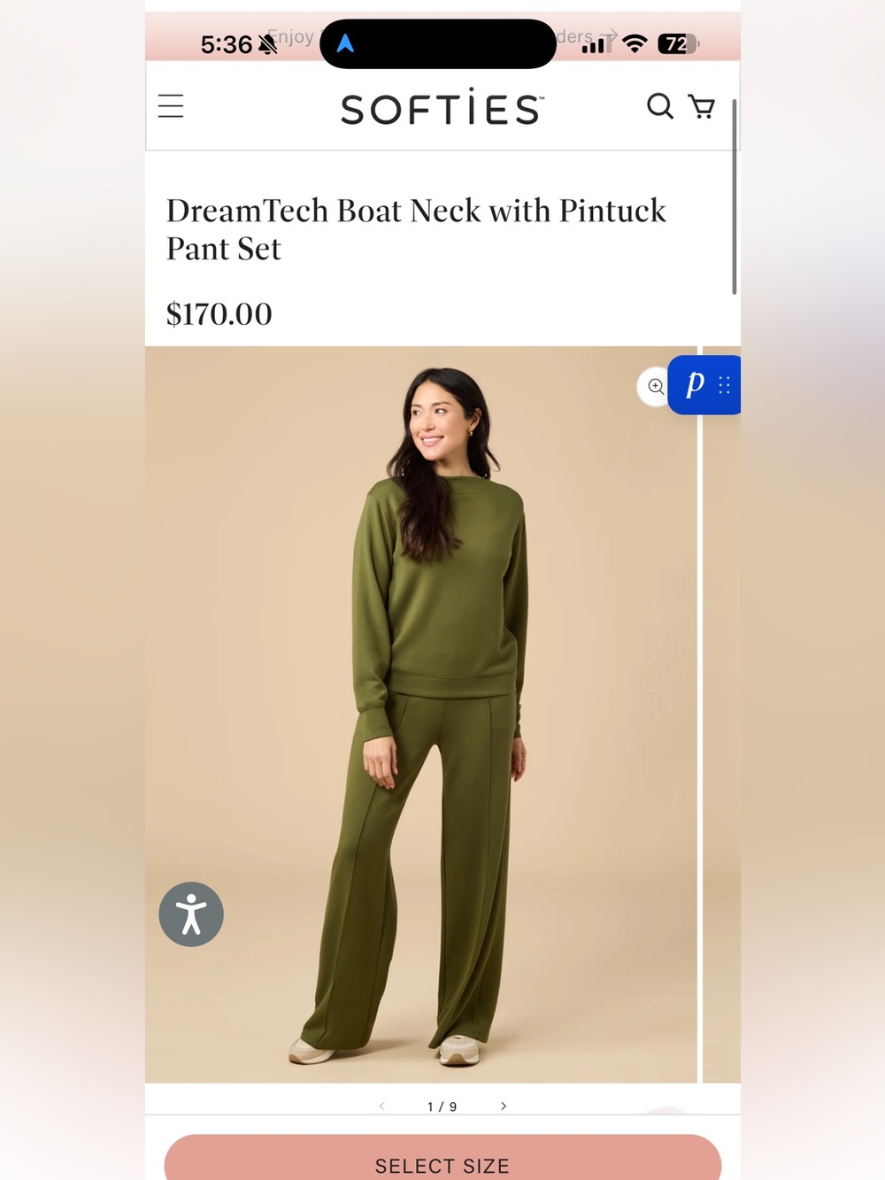 Nwt Softies Dreamtech Pintuck Wide-Leg Pant Set in Expresso
Size XL